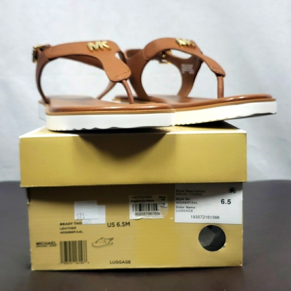 MICHAEL Michael Kors Women's "Brady Thong" T-Strap Sandals, Luggage, Size 6.5 - Picture 9 of 9